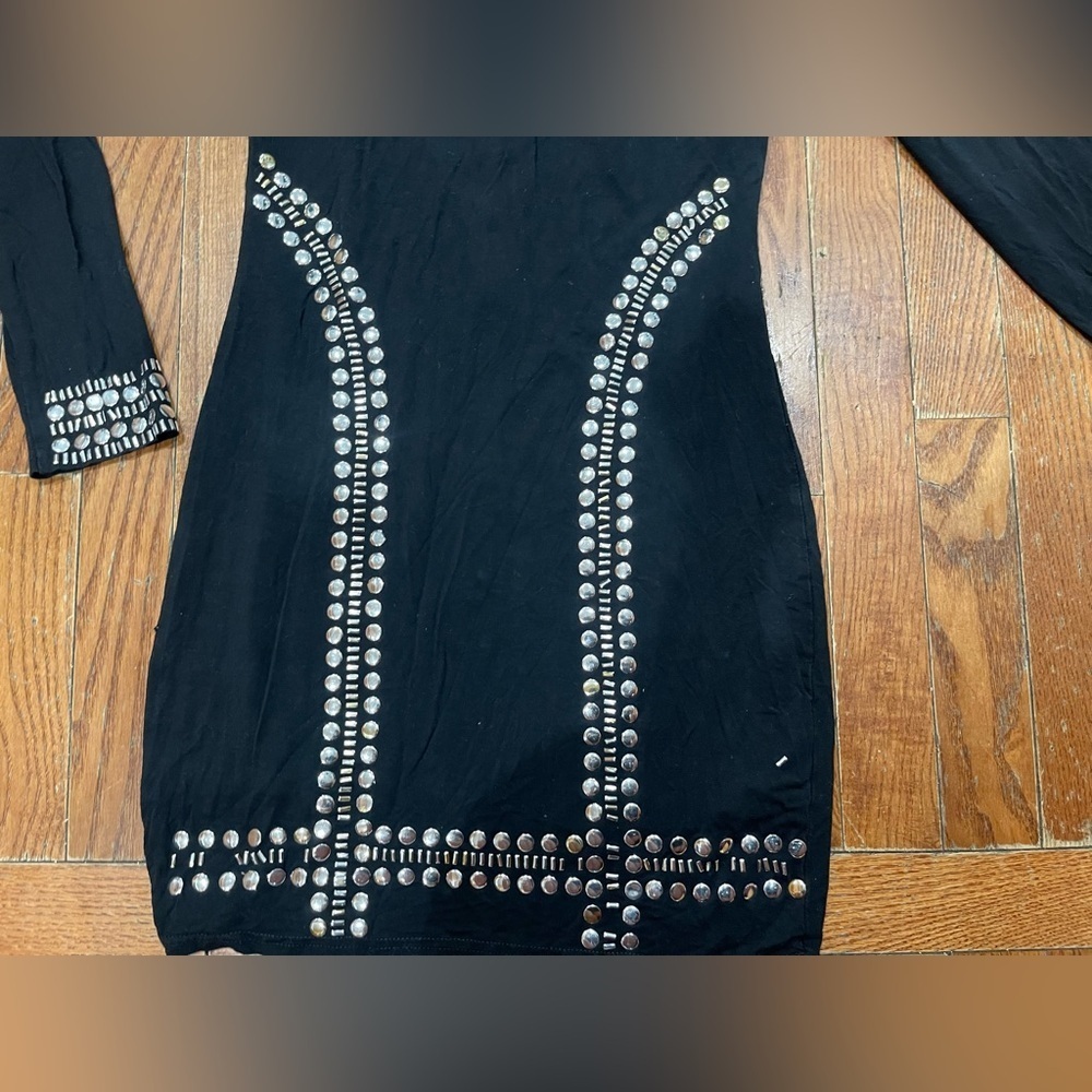 Black Embellished Top with Silver Accents - Picture 7 of 16